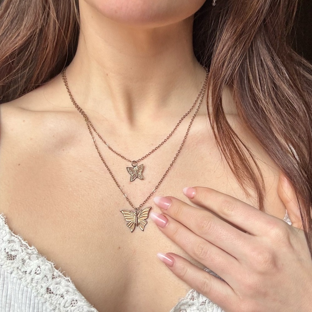 Gold Butterfly Pendant Necklace